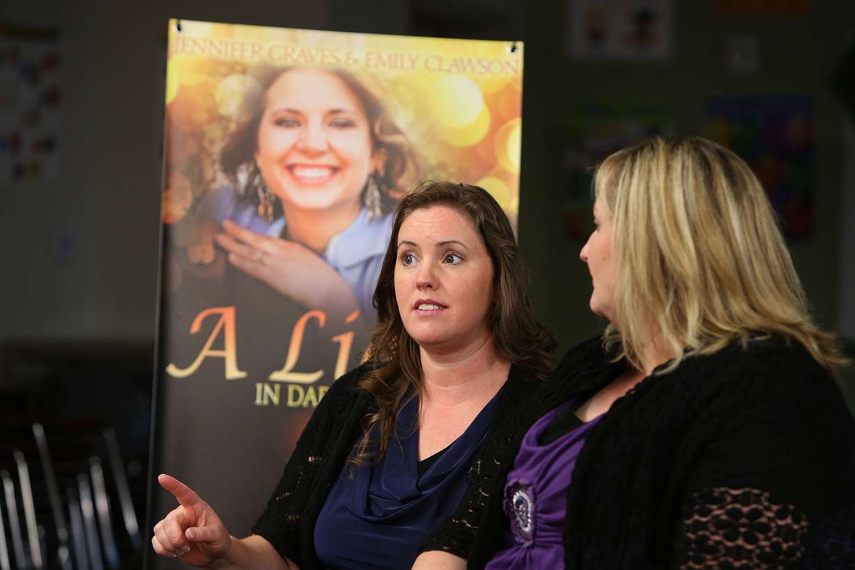 Jennifer Graves, left, sister to Josh Powell, and co-writer author Emily Clawson, talks about their new book, A Light In Dark Places, during a press event on Monday, June 24, 2013, in South Jordan. (Photo: Tom Smart, KSL, File)
