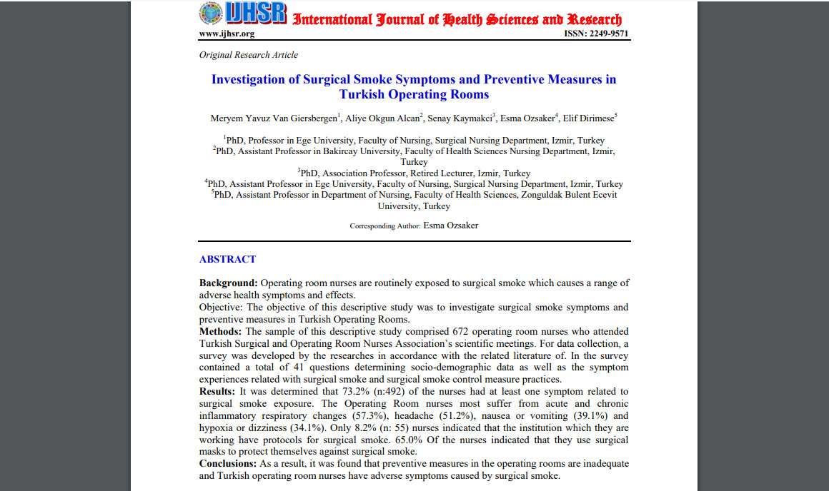The abstract of this study shows the harm suffered by surgical smoke inhalers. (Photo: KSL TV)