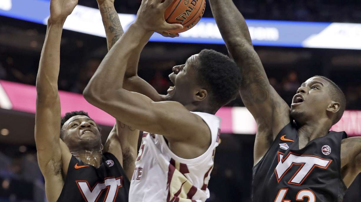 No. 12 FSU beats No. 16 Virginia Tech 65-63 in OT at ACCs