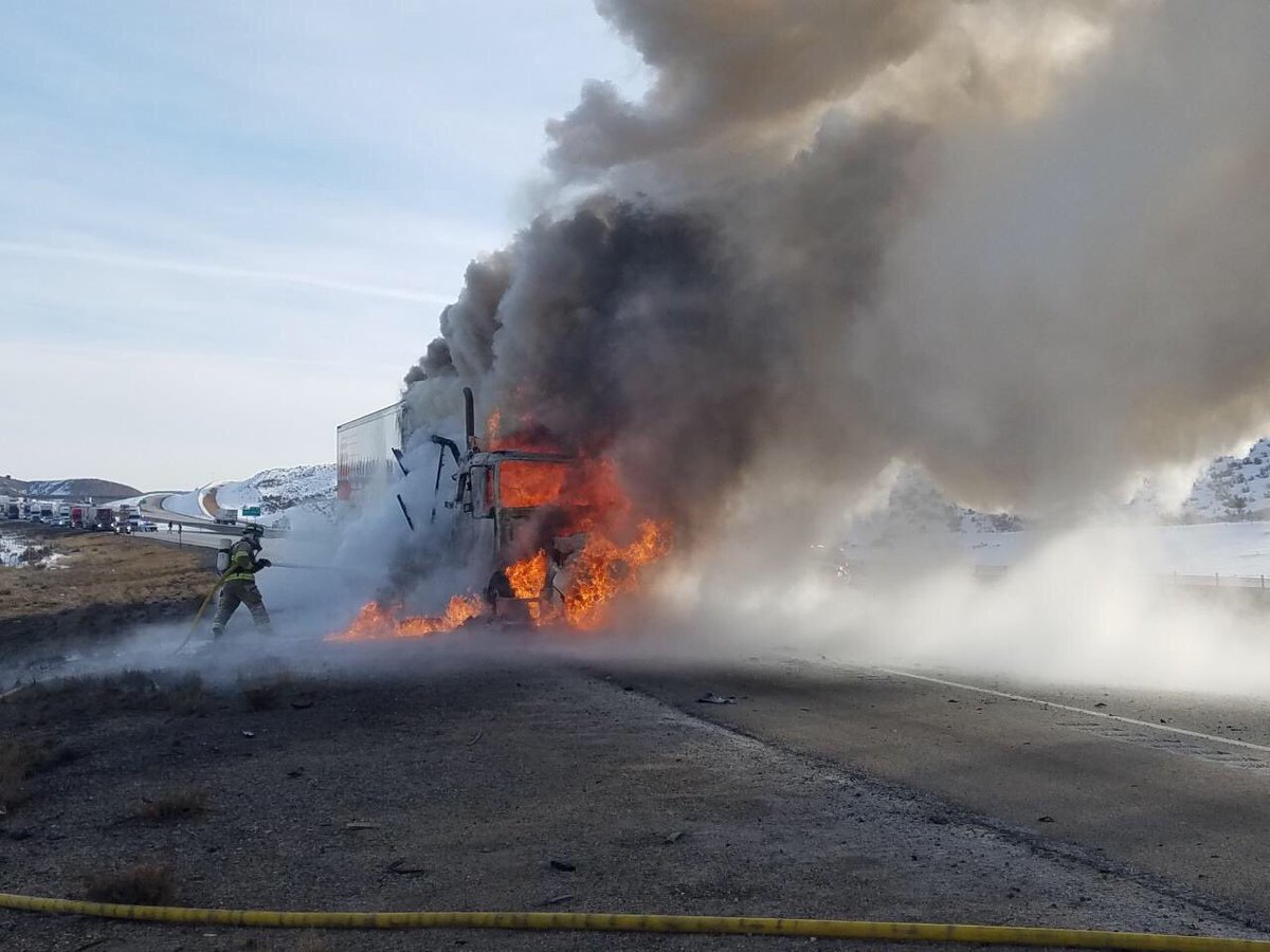 Westbound I-80 near Wyoming border reopens after semitruck fire forces closure