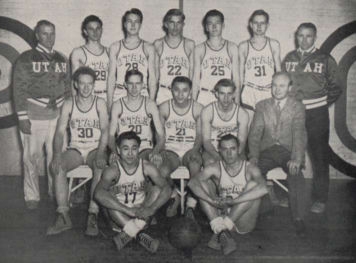A photo of the 1943-44 Utah men's basketball team. (Photo: J. Willard Marriott Library Archives)