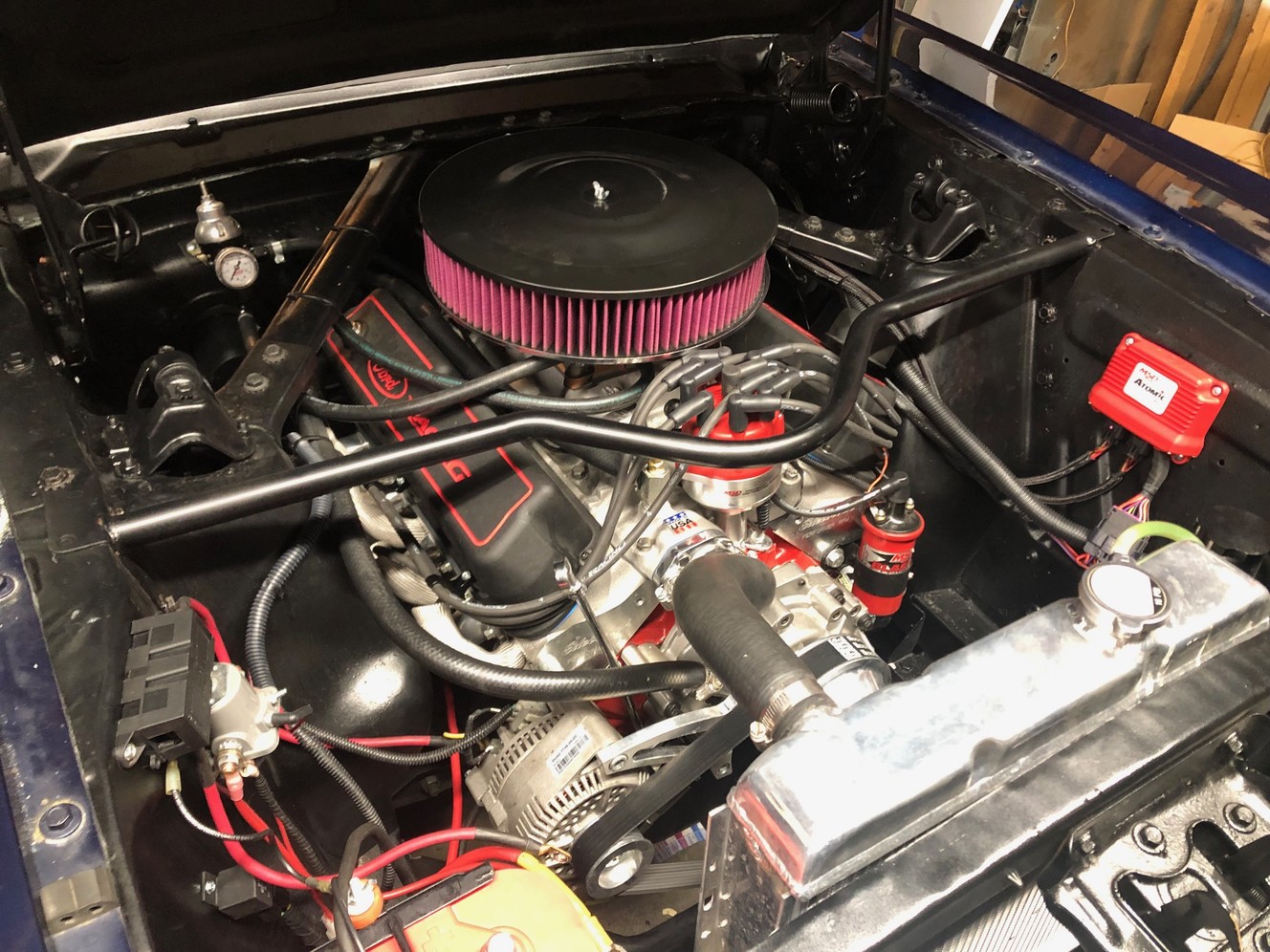 The new 332 engine block after installation.
(Photo: Parker Fidler)