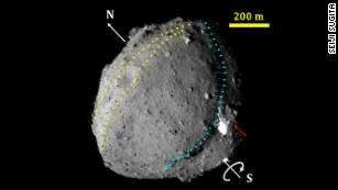 Spacecraft makes 'unexpected' discoveries about asteroid Bennu; Photo from CNN