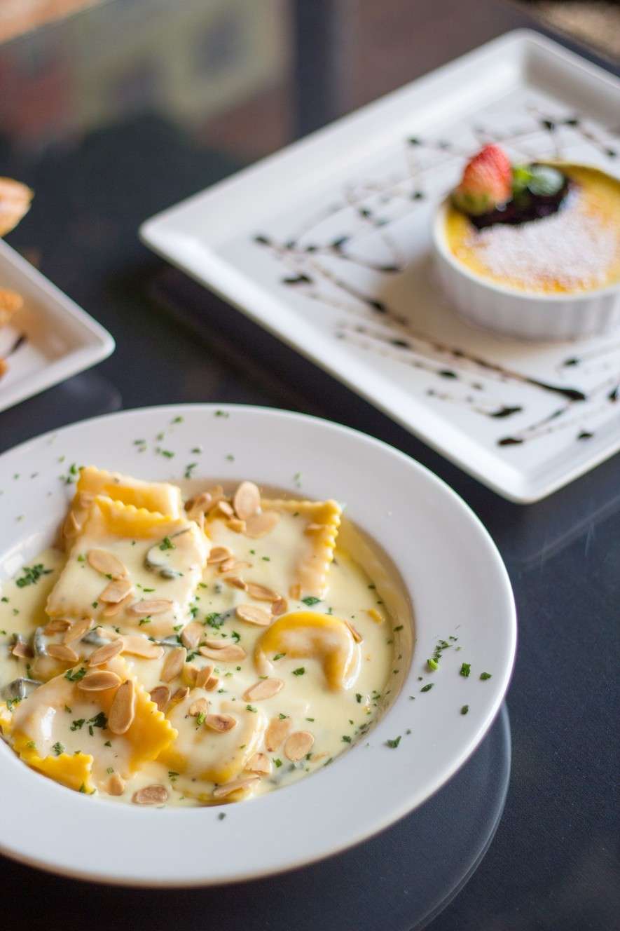 Pasta and dessert at Zucca