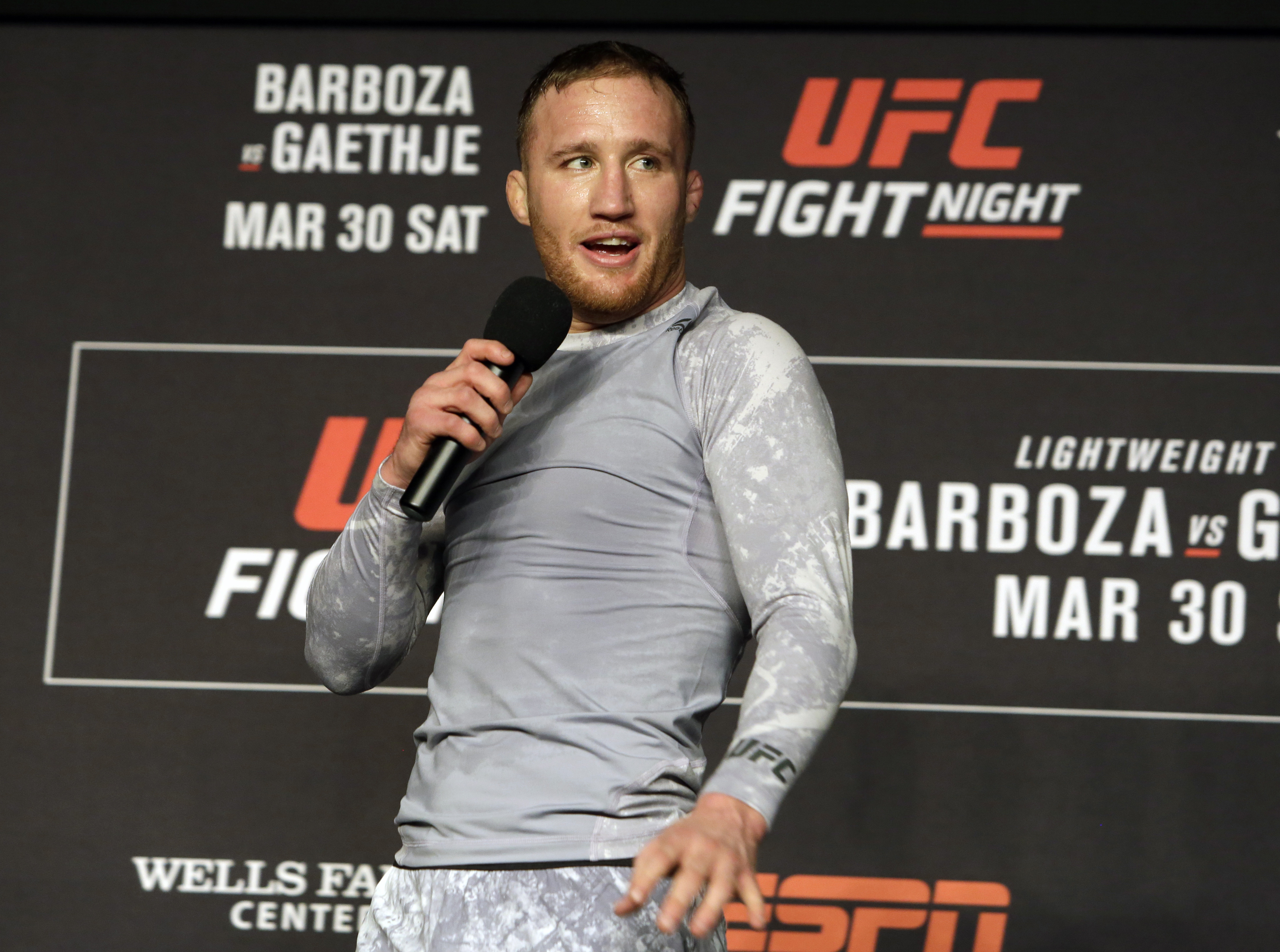 Justin Gaethje, shown above before a UFC fight in 2021, will face Dustin Poirier for the BMF belt in the main event of UFC 291 in Salt Lake City, Saturday, July 29, 2023 at the Delta Center.