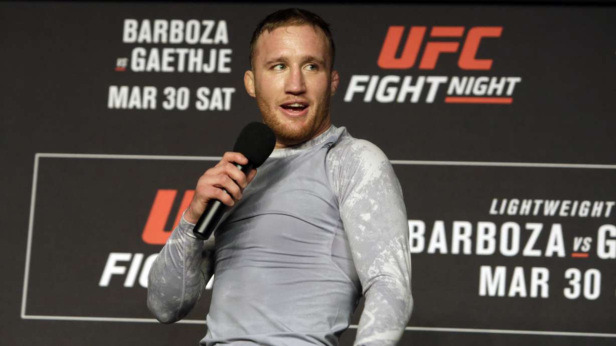 Justin Gaethje, shown above before a UFC fight in 2021, will face Dustin Poirier for the BMF belt in the main event of UFC 291 in Salt Lake City, Saturday, July 29, 2023 at the Delta Center.