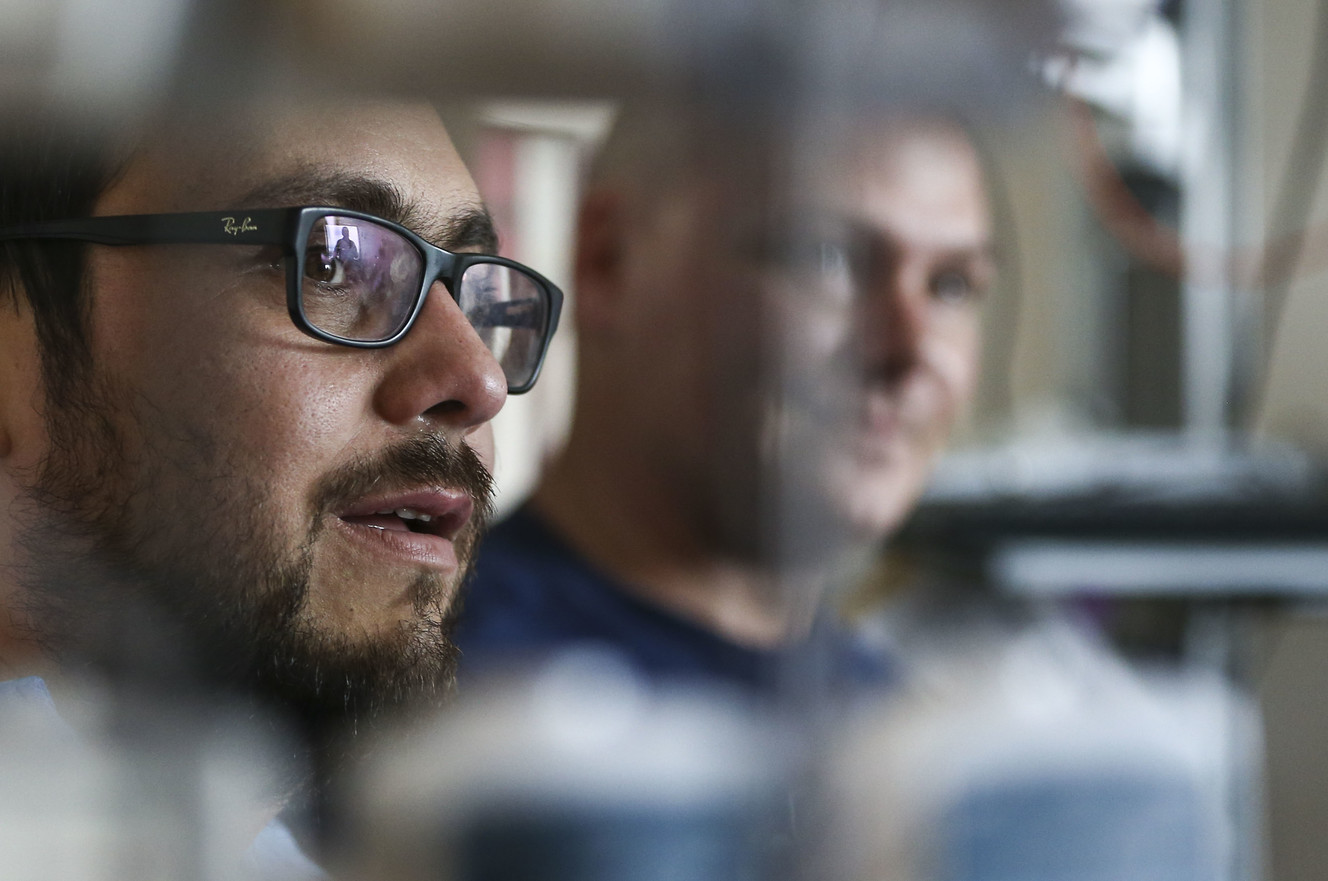 Mitchell Salas meets his kidney donor, Matthew Thompson, for the first time at Intermountain Medical Center in Murray on Friday, March 29, 2019. Thompson, 32, decided to donate his kidney and put it on his to-do list years earlier but was able to cross it off his list on March. Salas, 30, has had kidney issues for the majority of his life and was unable to be placed on the transplant list until recently because of a battle with cancer. (Photo: Silas Walker, KSL)