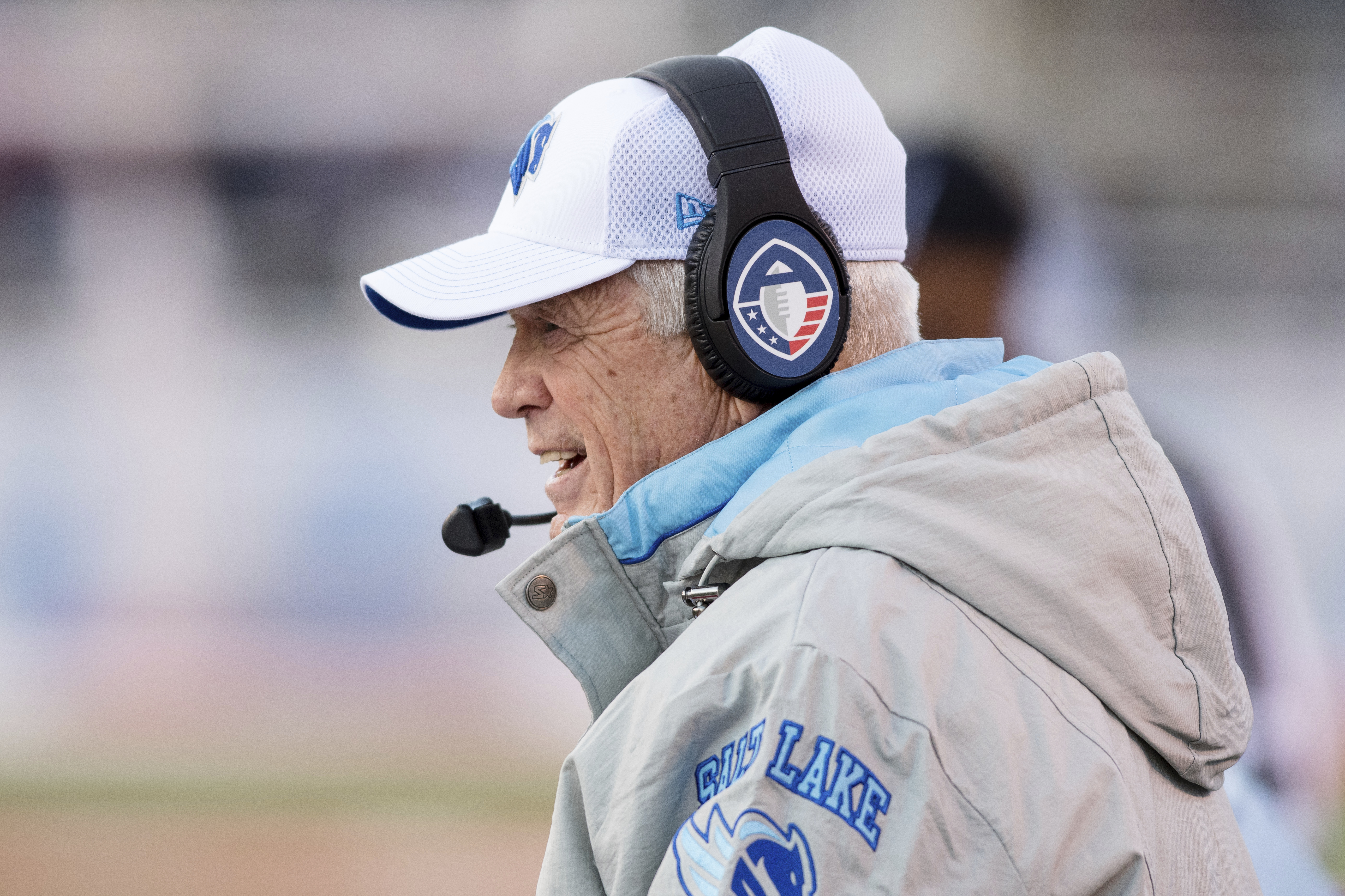 Salt Lake Stallions head coach Dennis Erickson in the first half during an Alliance of American Football game, Saturday March 30, 2019 in Salt Lake City. (Photo: Tyler Tate, AP)