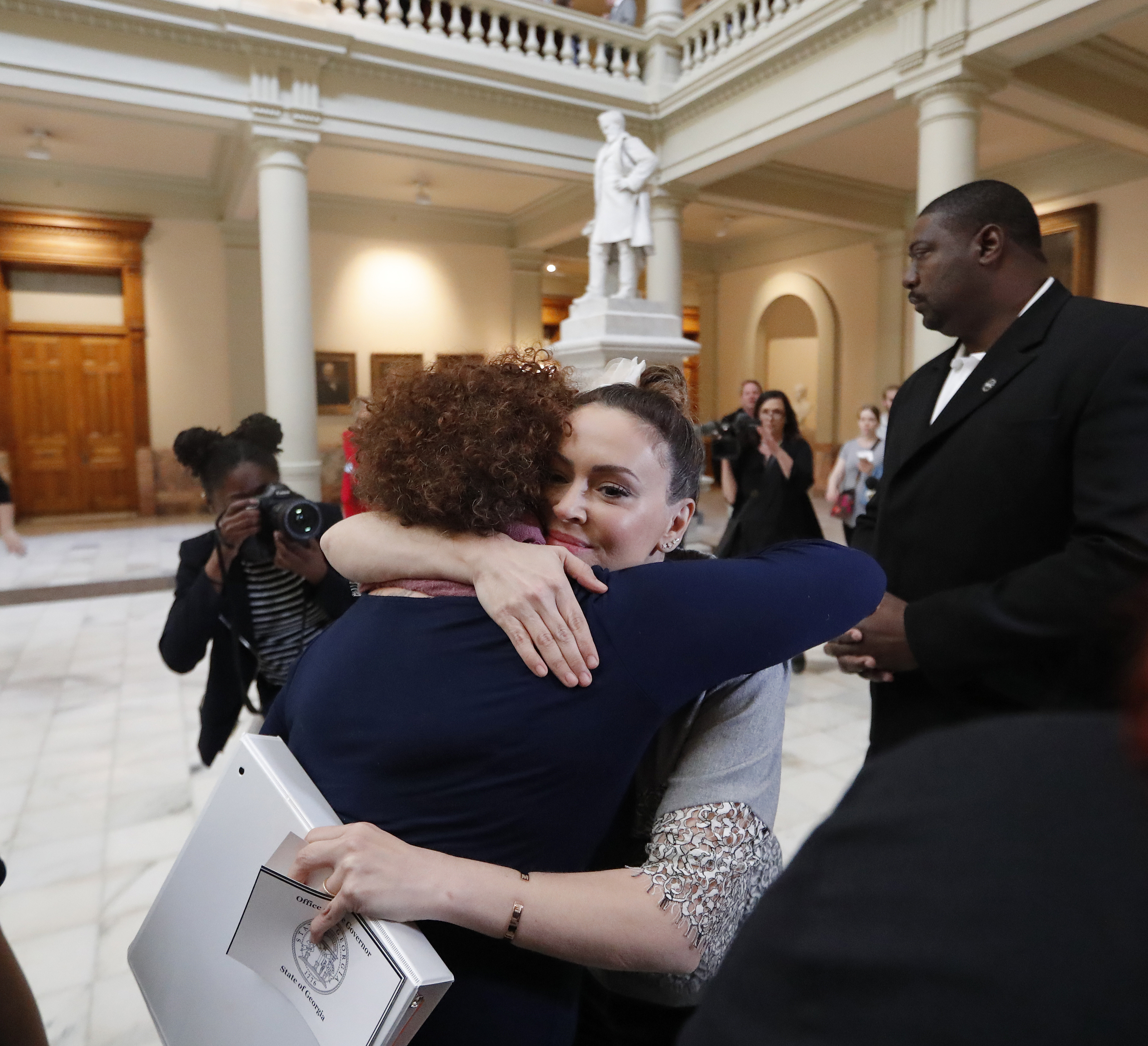 Alyssa Milano leads protest of Georgia abortion ban