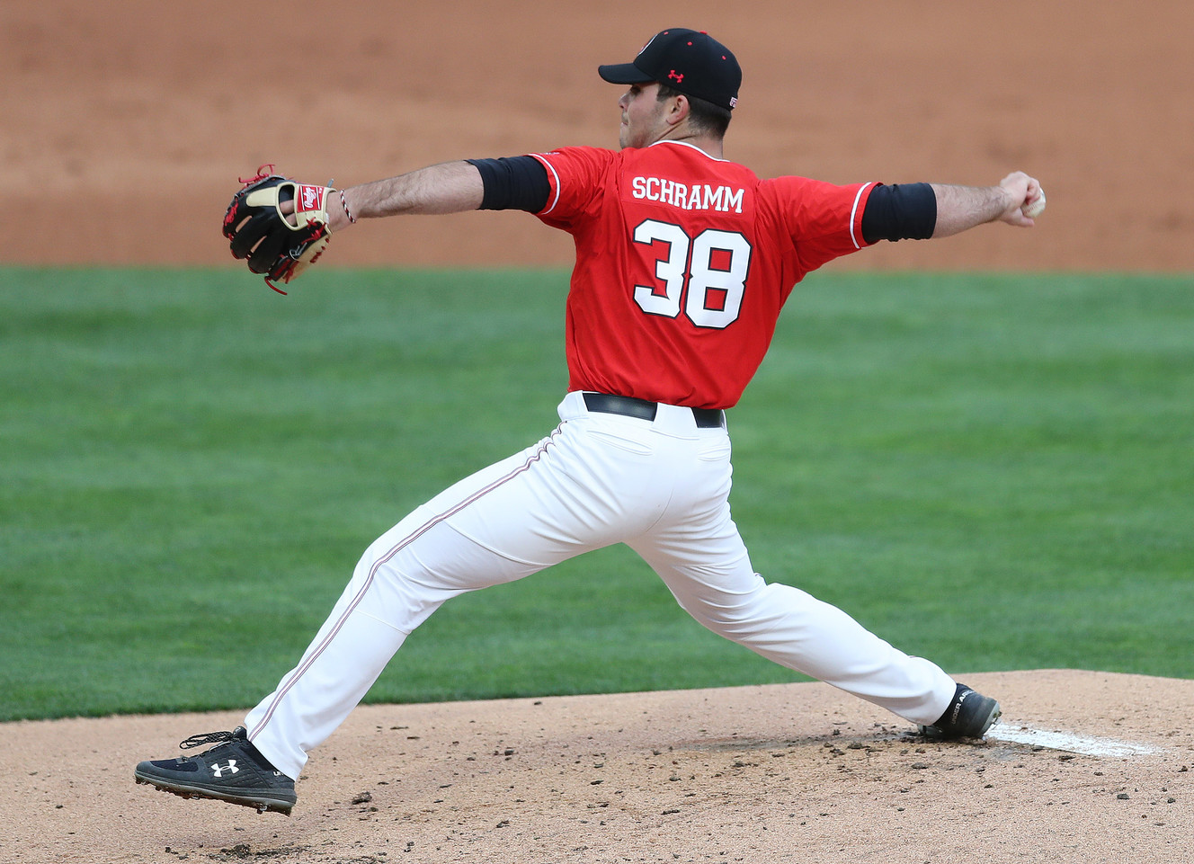 Utah's Dustyn Schramm pitches against BYU in Salt Lake City on Tuesday, April 2, 2019. (Photo: Jeffrey D. Allred, KSL)