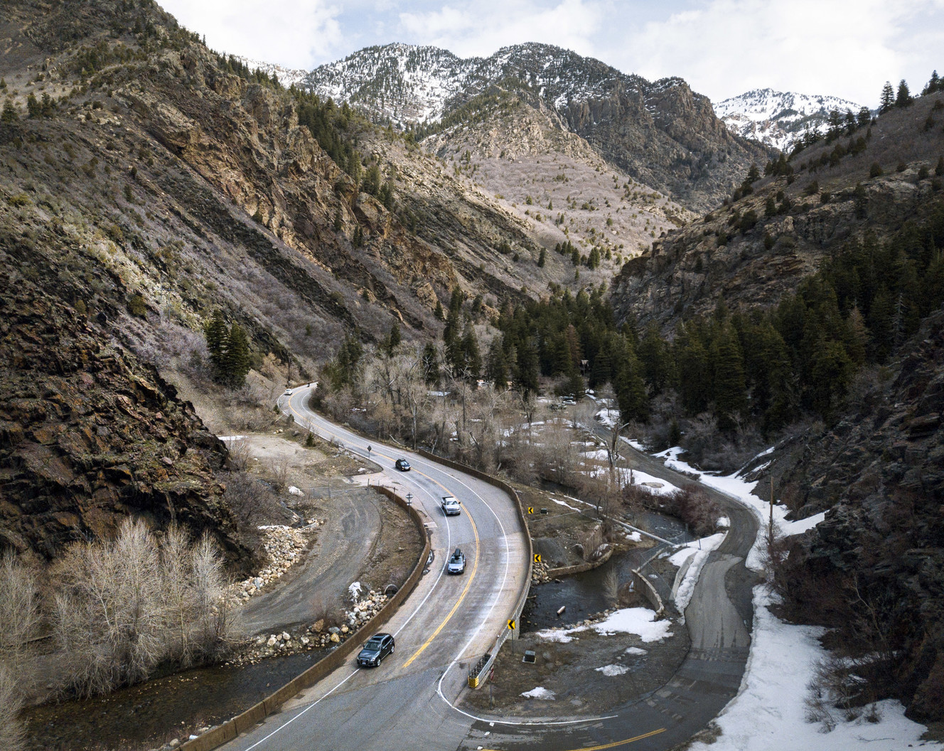 Traffic in Big Cottonwood Canyon is pictured on Thursday, April 4, 2019. Photo: Steve Griffin, KSL