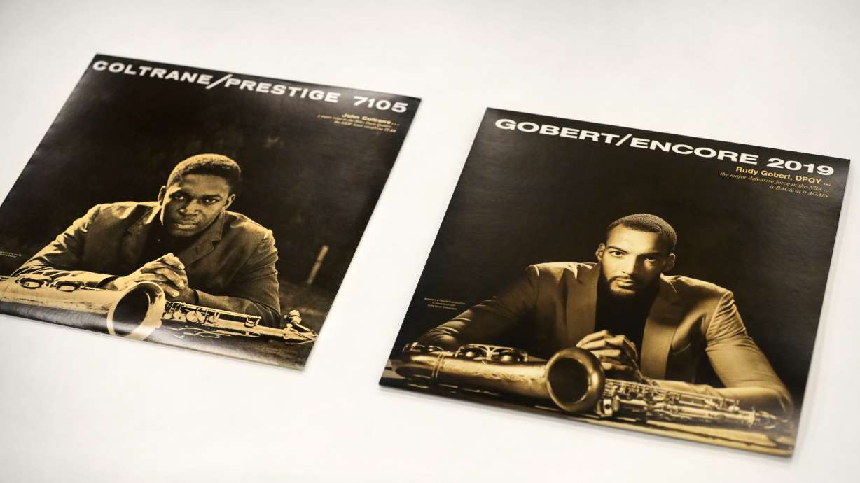 Encore: Utah Jazz begin Rudy Gobert DPOY campaign by re-creating classic jazz vinyl