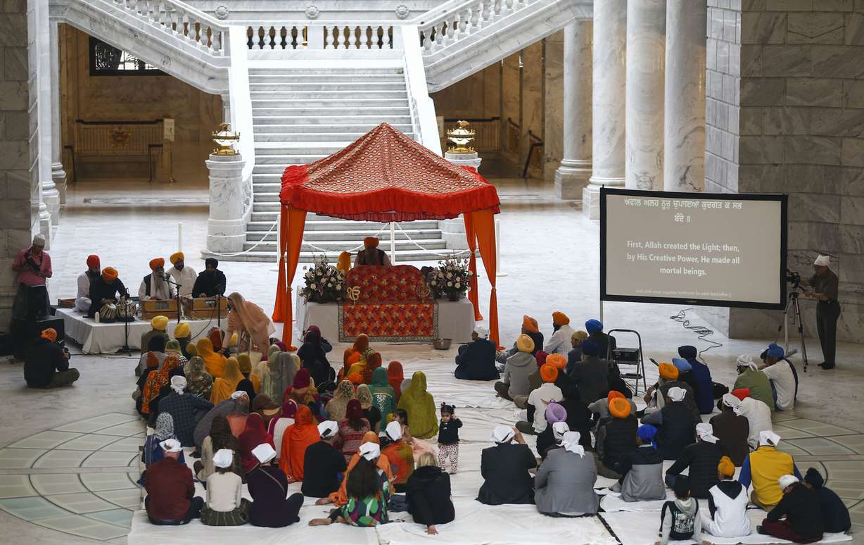 Worshippers participate in the celebration of the Sikh festival of Vaisakhi at the state Capitol in Salt Lake City on Saturday, April 6, 2019. (Photo: Silas Walker, KSL)
