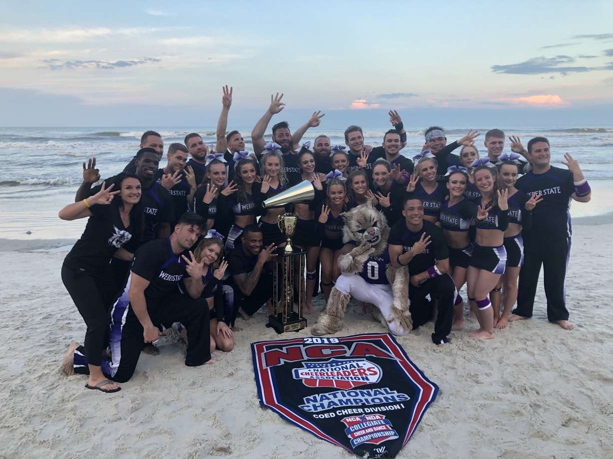 Weber State's Spirit Squad and mascot Waldo won national titles over the weekend in Florida. (Courtesy photo: Paul Grua, Weber State Athletics)