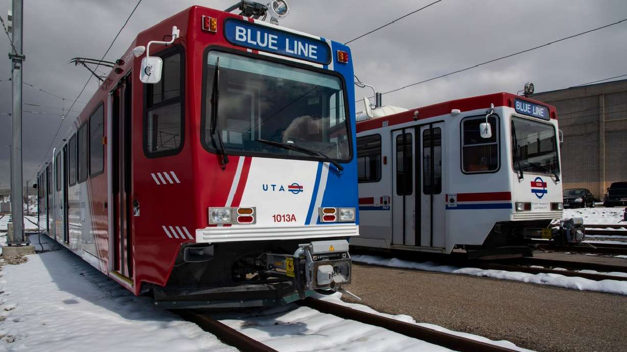 UTA debuts first Blue Line TRAX car of long-term renovation project