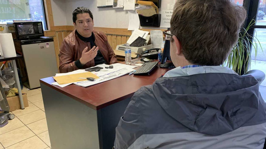 Ricardo Menacho talks to KSL TV on Tuesday, April 9, 2019, about what he witnessed during a police chase and shooting in Salt Lake City the day before. (Photo: KSL TV)