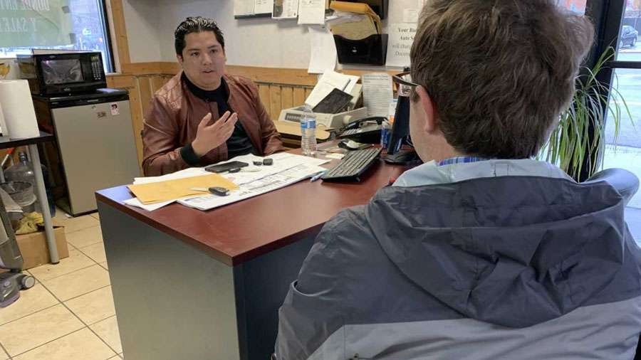 Ricardo Menacho talks to KSL TV on Tuesday, April 9, 2019, about what he witnessed during a police chase and shooting in Salt Lake City the day before. (Photo: KSL TV)