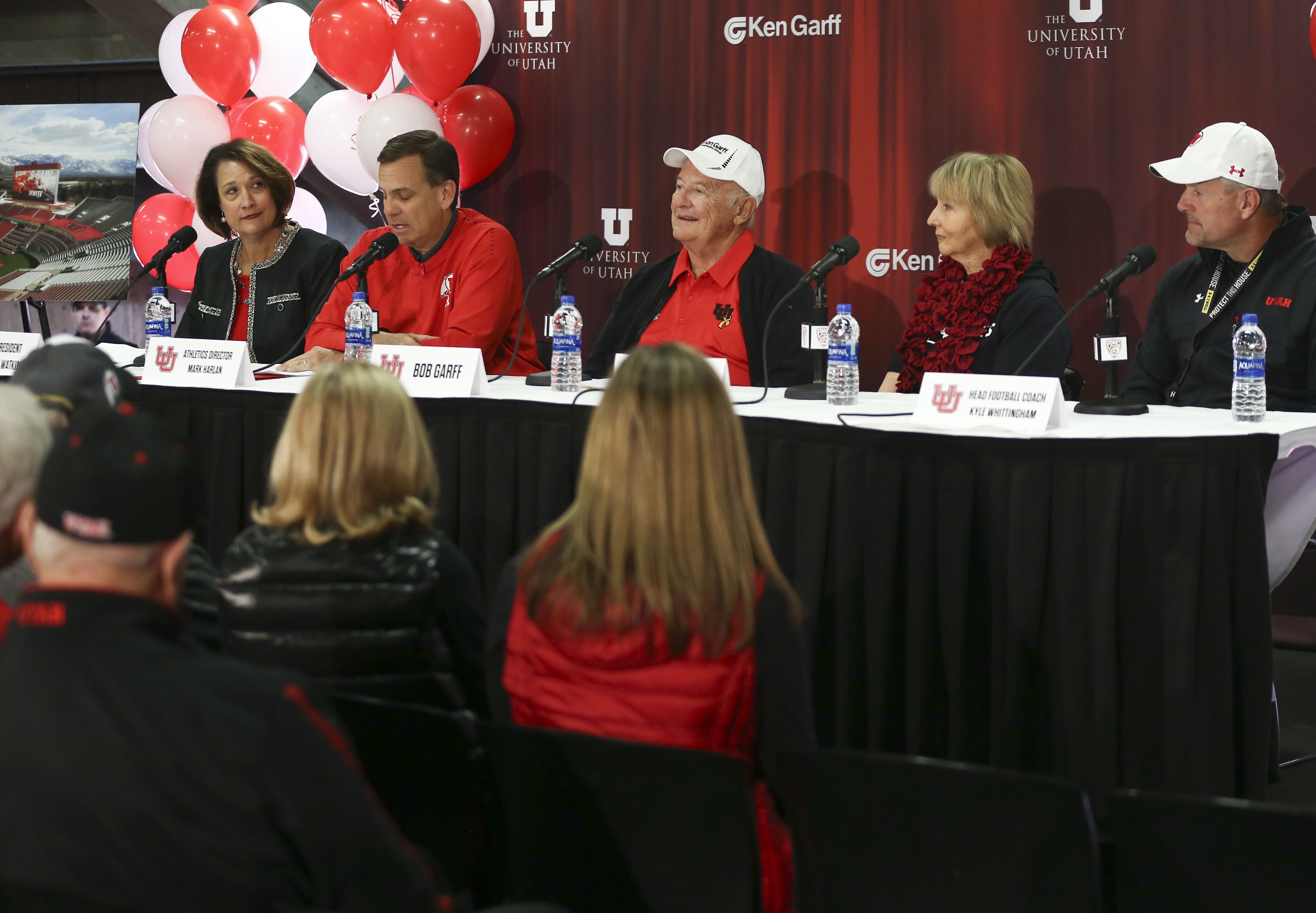 Athletics Director Mark Harlan speaks at a press conference held to announce an expansion for Rice-Eccles Stadium before the Red-White game at Rice-Eccles Stadium in Salt Lake City on Saturday, April 13, 2019. (Photo: Silas Walker, KSL)