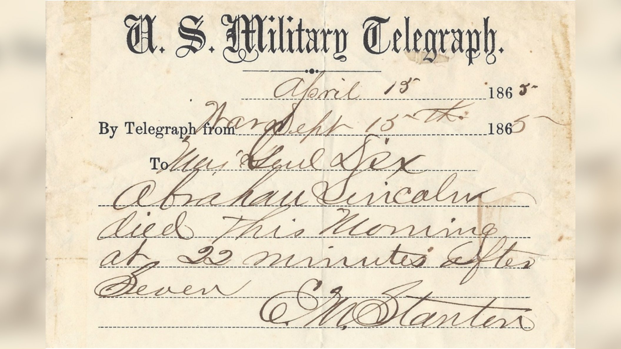 This is how Americans in 1865 found out President Lincoln was assassinated