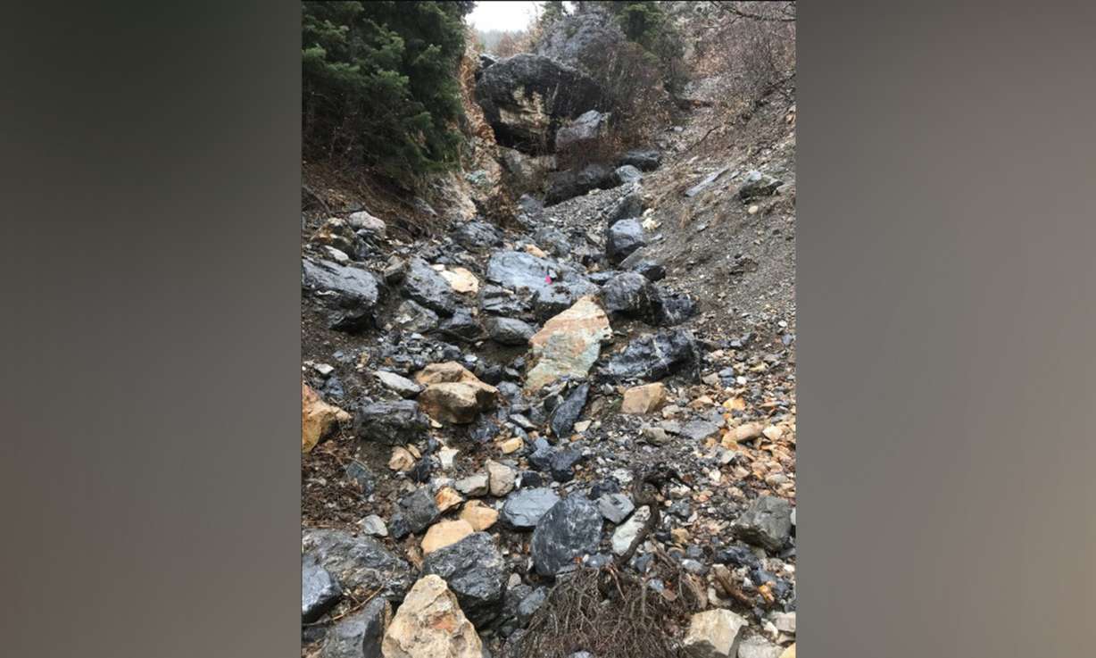 An image of the area where human remains were found Sunday night in American Fork Canyon. The remains were recovered on Monday, April 15, 2019. (Photo: Utah County Sheriff's Office)