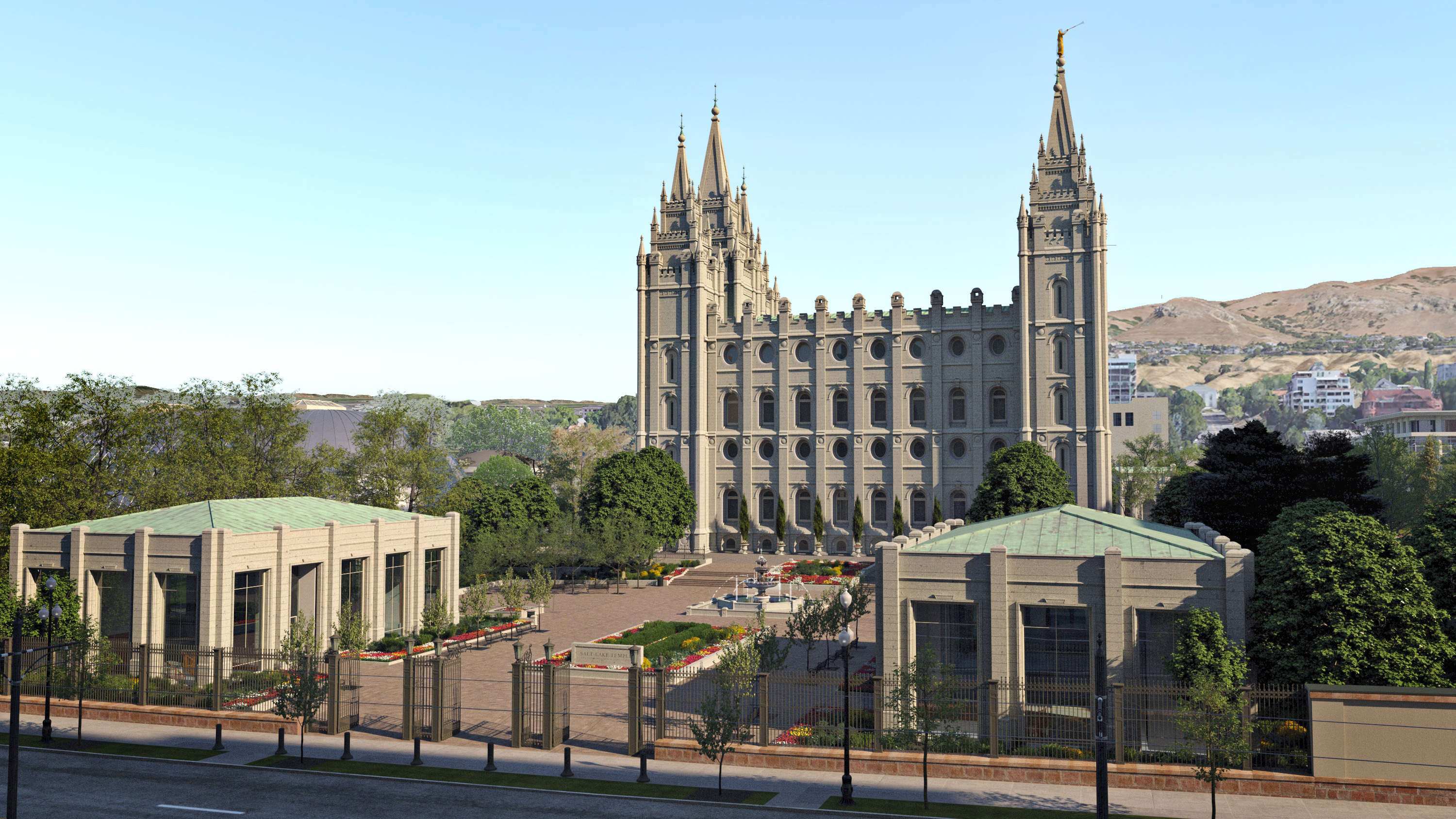 Rendering of the Salt Lake Temple’s south side. (Photo: Intellectual Reserve, Inc.)