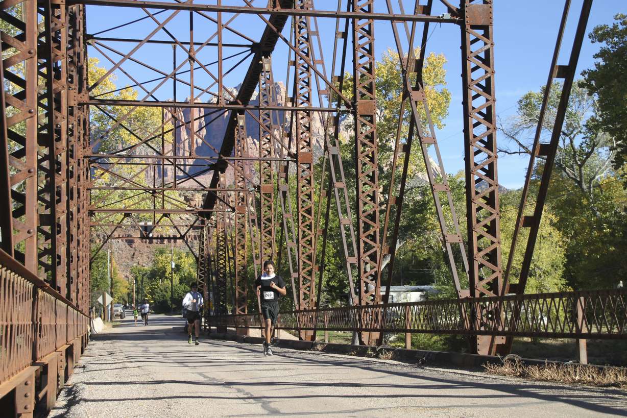 People running on the the Rockville Bridge in this undated photo. The bridge was commissioned in 1923 and opened in 1924. (Photo Courtesy Kim Konikow)