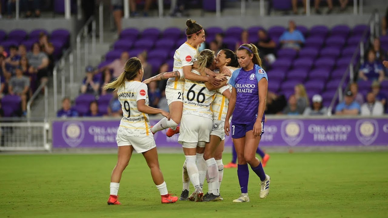 Christen Press celebrates her goal during Utah Royals FC's 1-0 win over the Orlando Pride, Saturday, April 28, 2019 in Orlando, Florida. The Pride withdrew from the 2020 NWSL Challenge Cup on Monday, prompting the league to adjust the now-eight team tournament's schedule. (Courtesy photo: Utah Royals FC, File)