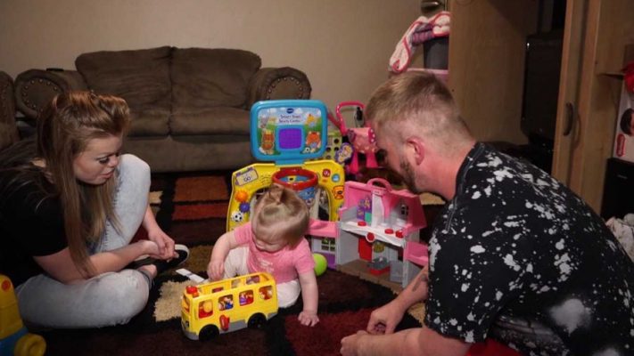 Eric Jensen and his fiancé, Kayla Long, are recovering from drug addictions and needed a place to live in order to regain custody of 1-year-old Paizlee. Photo: KSL TV