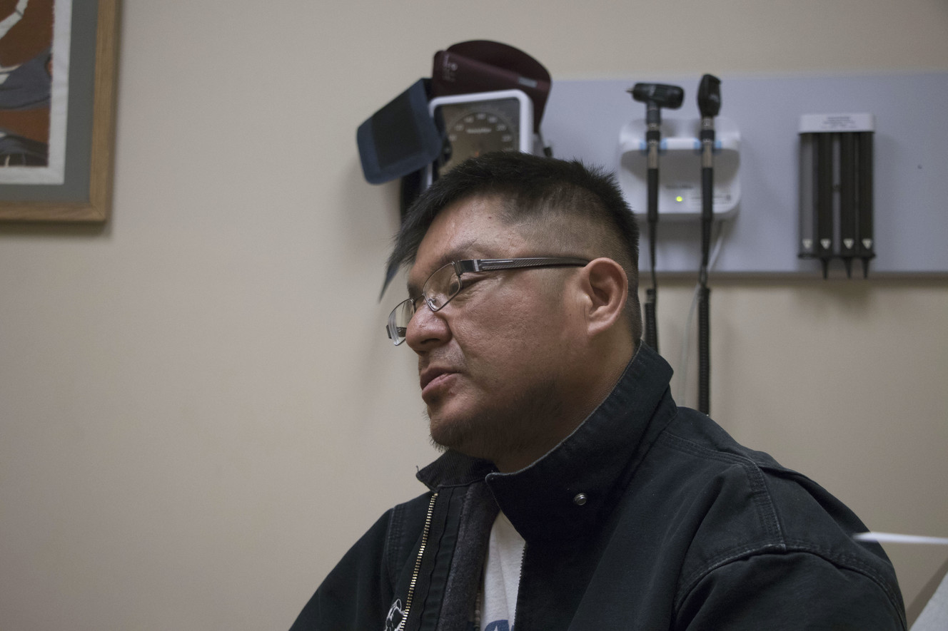 Mitchell Curtis Tootsie, 49, listens to a doctor at the Fourth Street Clinic in Salt Lake City on Thursday, March 28, 2019. (Photo: Jacob Klopfenstein, KSL.com)