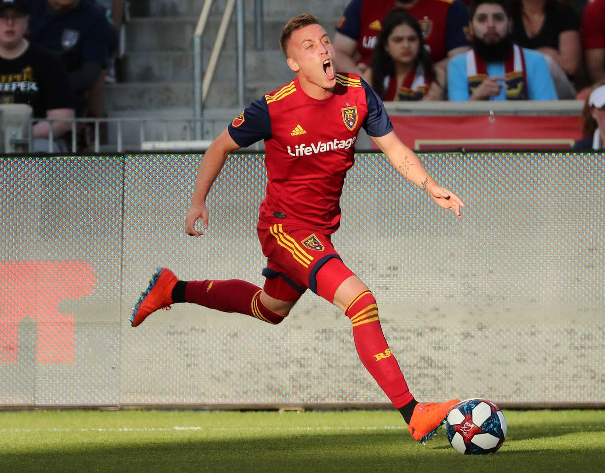 Real Salt Lake forward Corey Baird (17) yells after getting called off sides in Sandy on Saturday, May 4, 2019. (Photo: Jeffrey D. Allred, Deseret News)