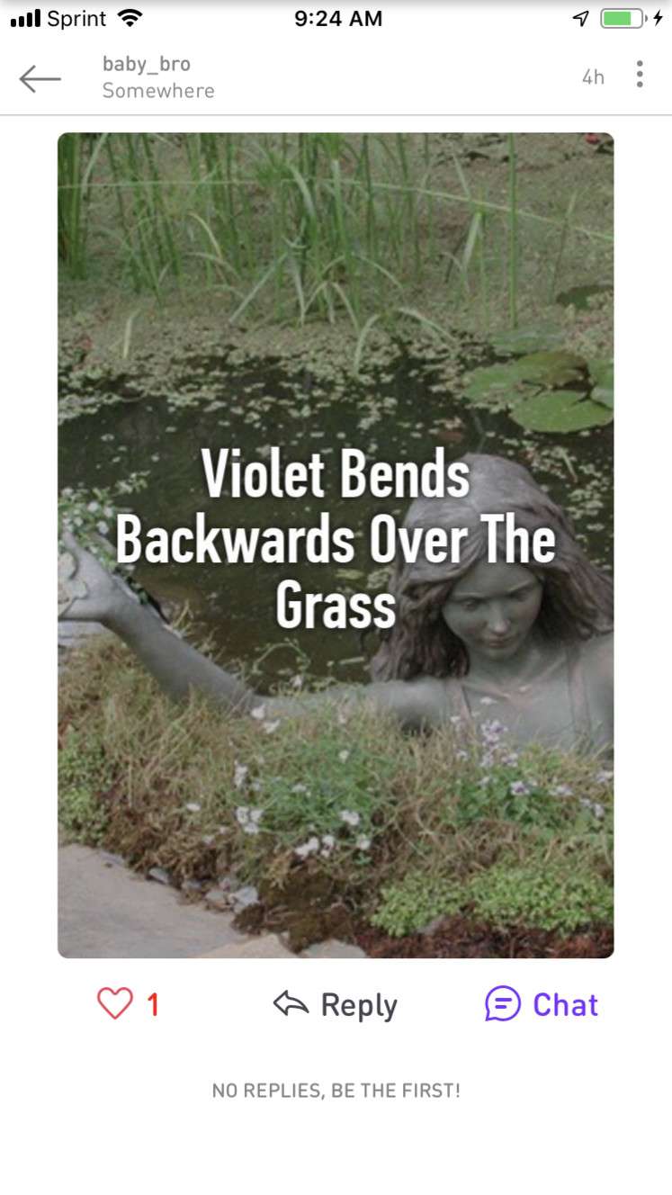 Whisper is a visual medium where people caption their own images or those provided by the app. (Photo: Carrie Rogers-Whitehead)