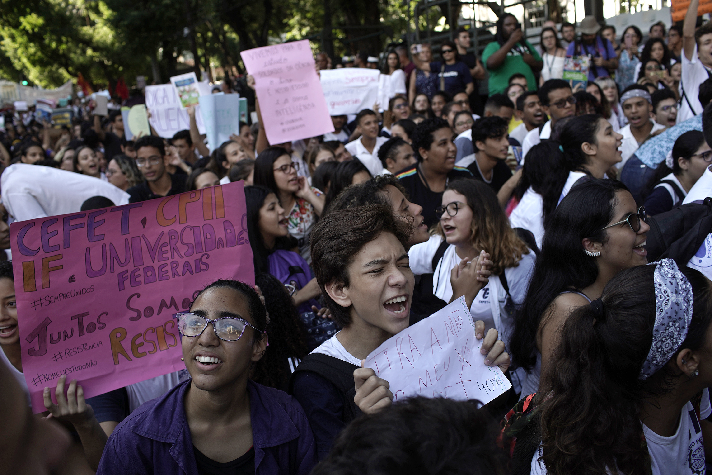 Students in Brazil protest school budget cuts