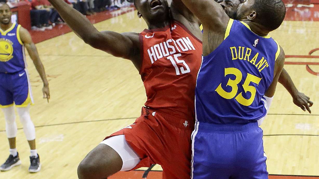 Harden scores 38 as Rockets even series with Warriors