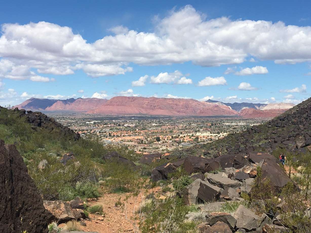 The hike opens up to a beautiful view of St. George.