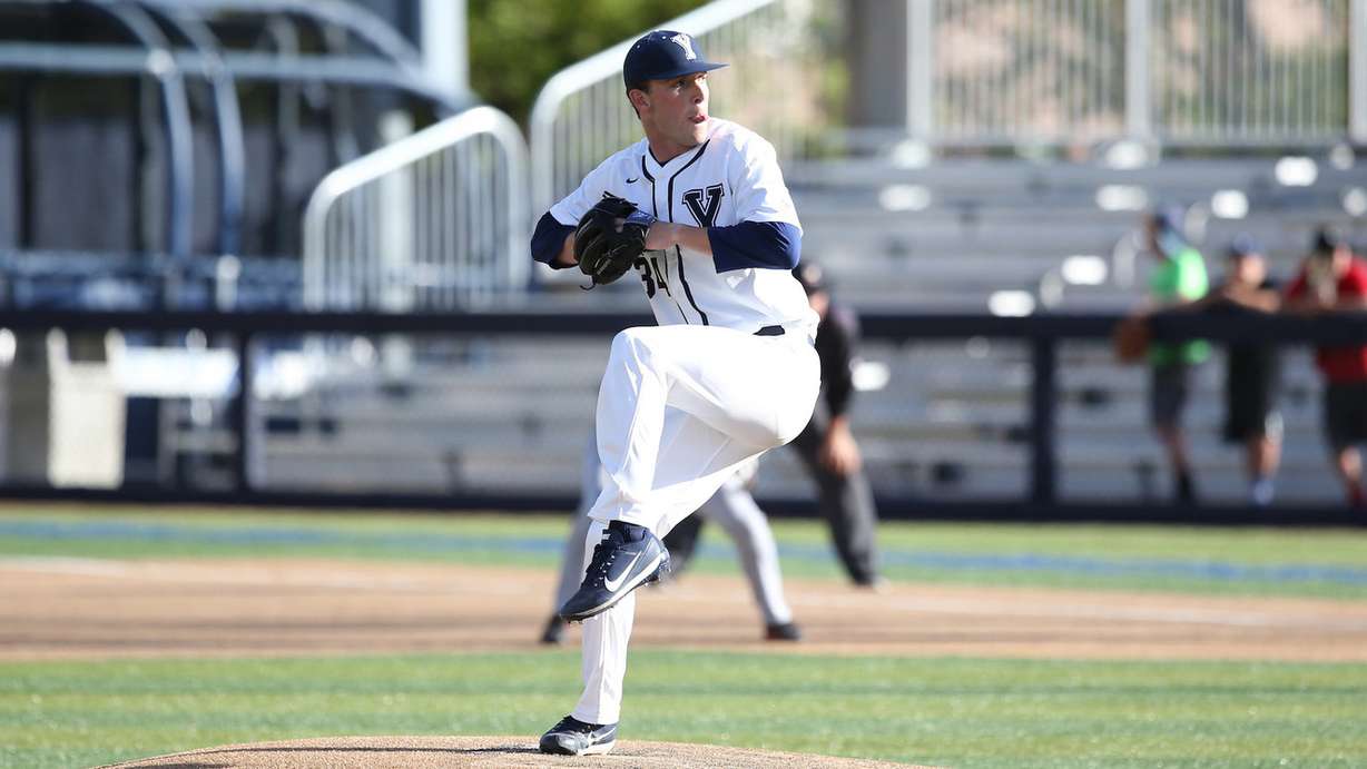 BYU pitcher Jordan Wood against Pacific. (Photo: Maddy Mortensen, BYU Photo)