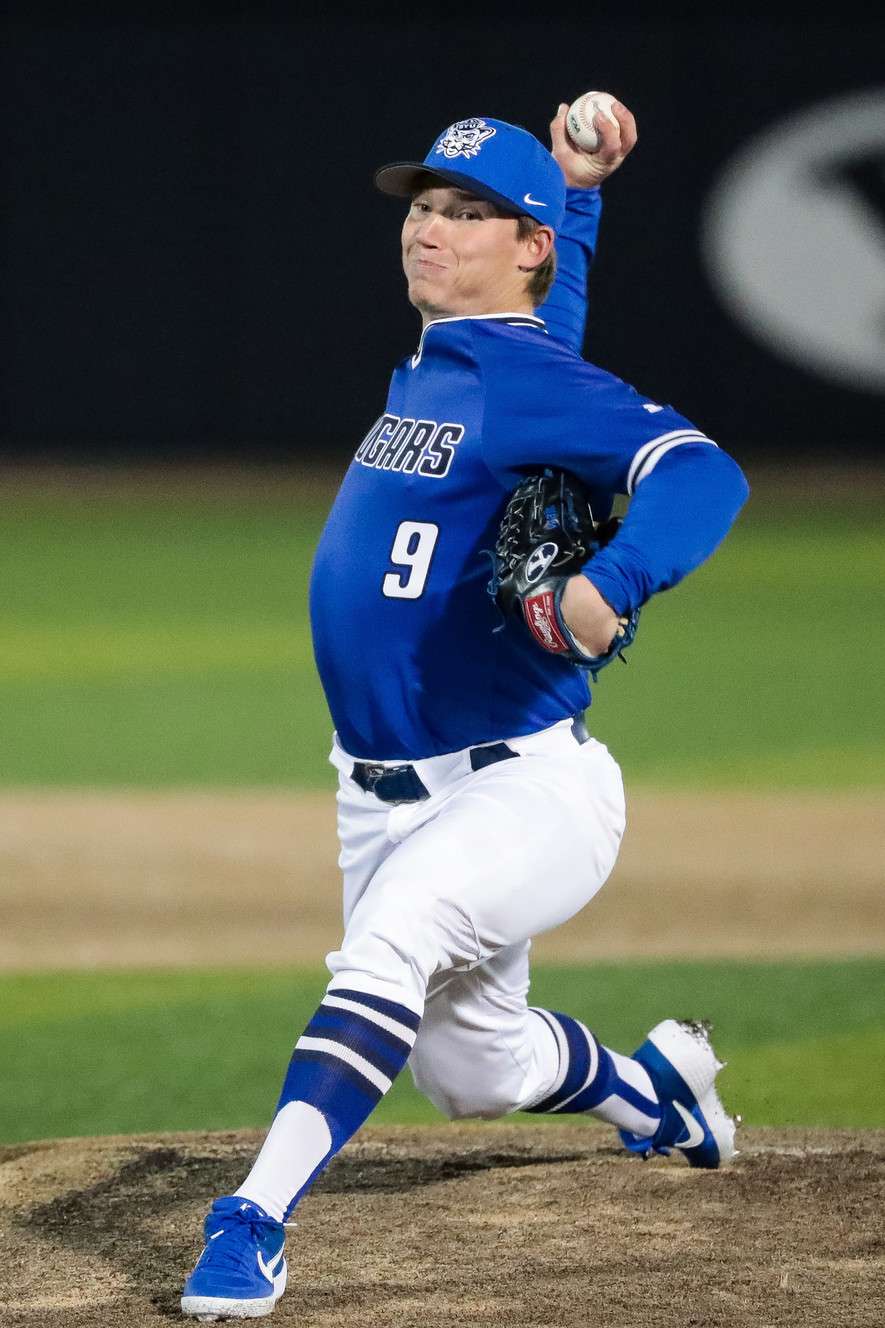BYU's Easton Walker pitches against UVU at Miller Park in Provo on Tuesday, March 5, 2019. (Photo: Spenser Heaps, Deseret News)