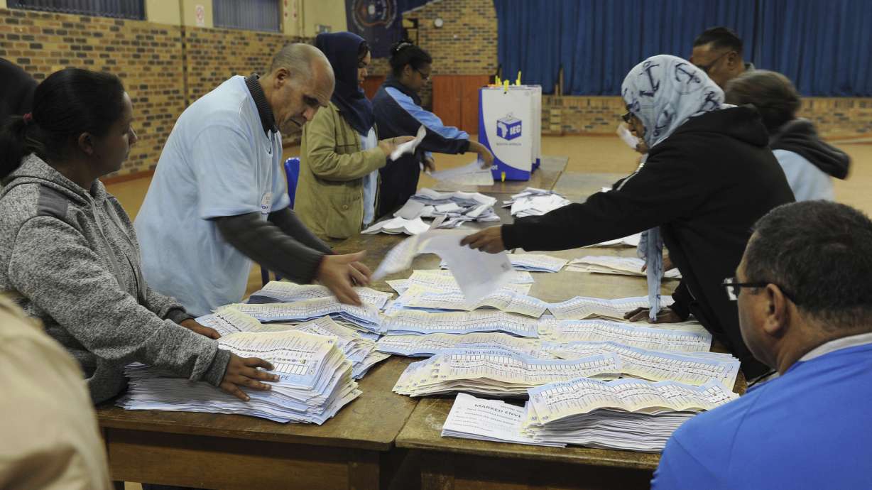 South Africa's ruling ANC holds onto lead in national vote