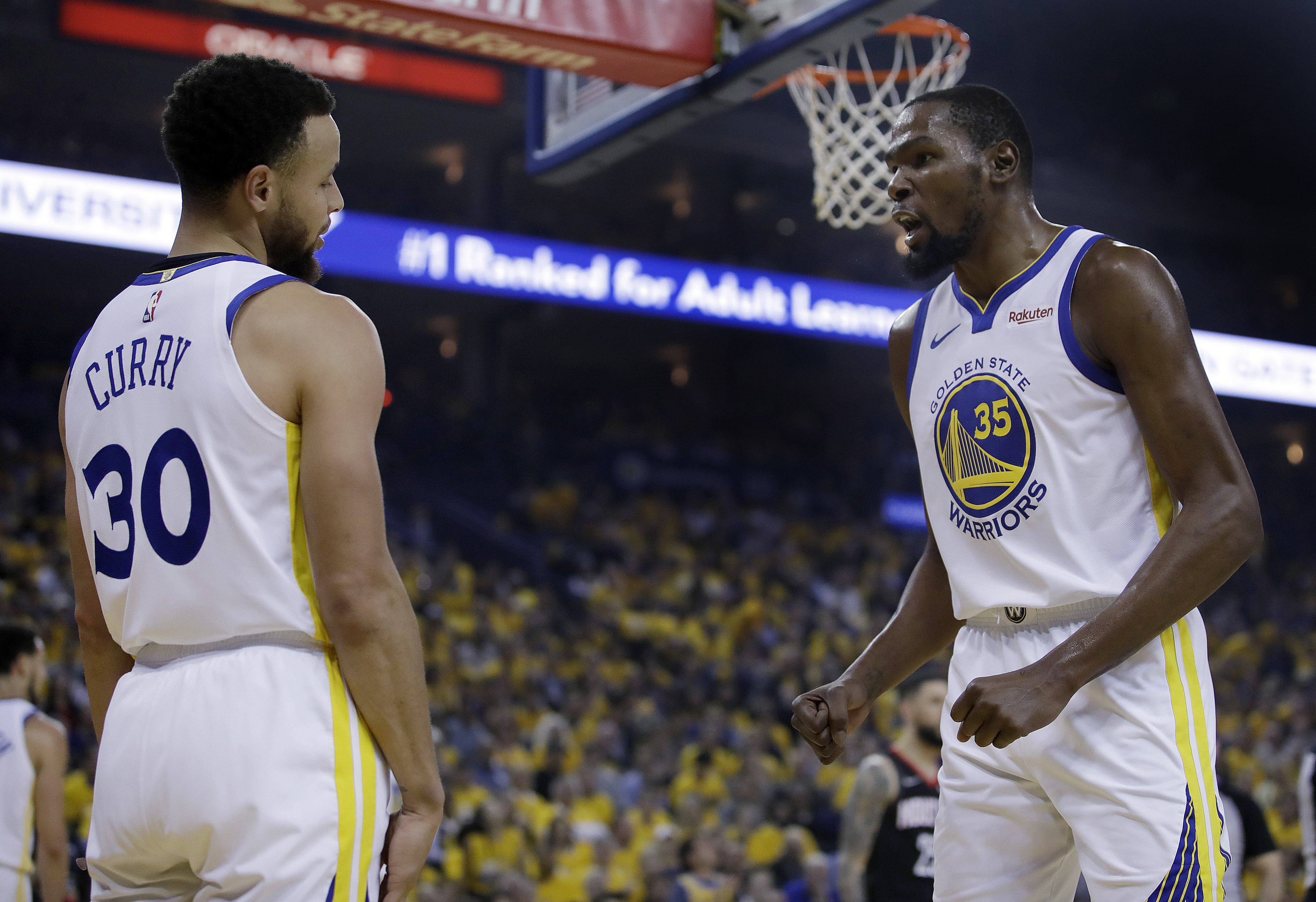 The Latest: Kevin Durant to miss remainder of Houston series