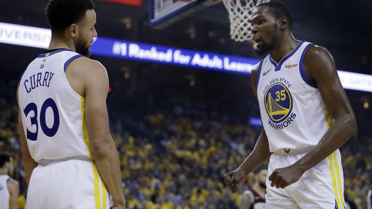 The Latest: Kevin Durant to miss remainder of Houston series
