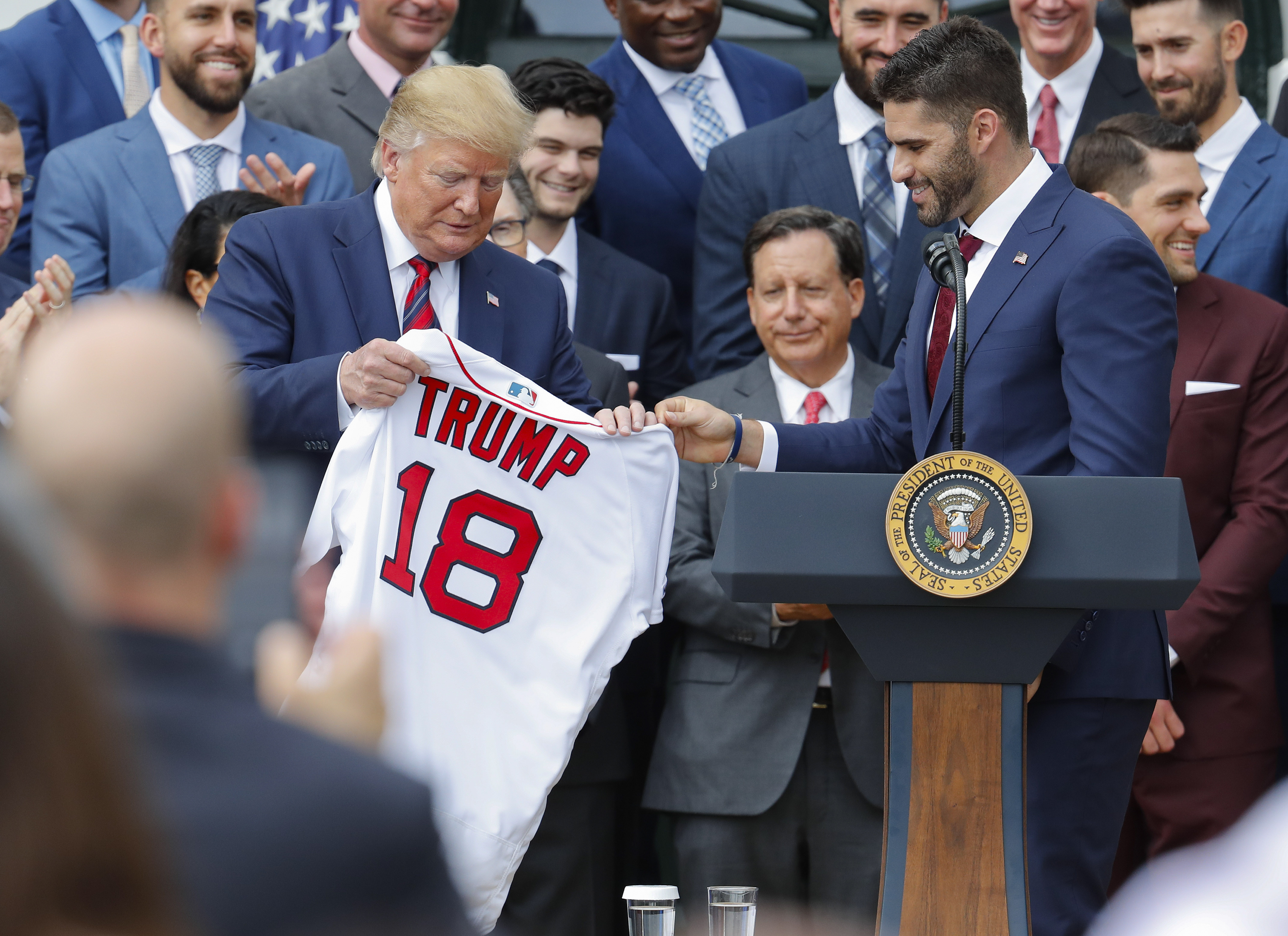 The Latest: WH hails 'Red Socks' for 'World Cup Series' win