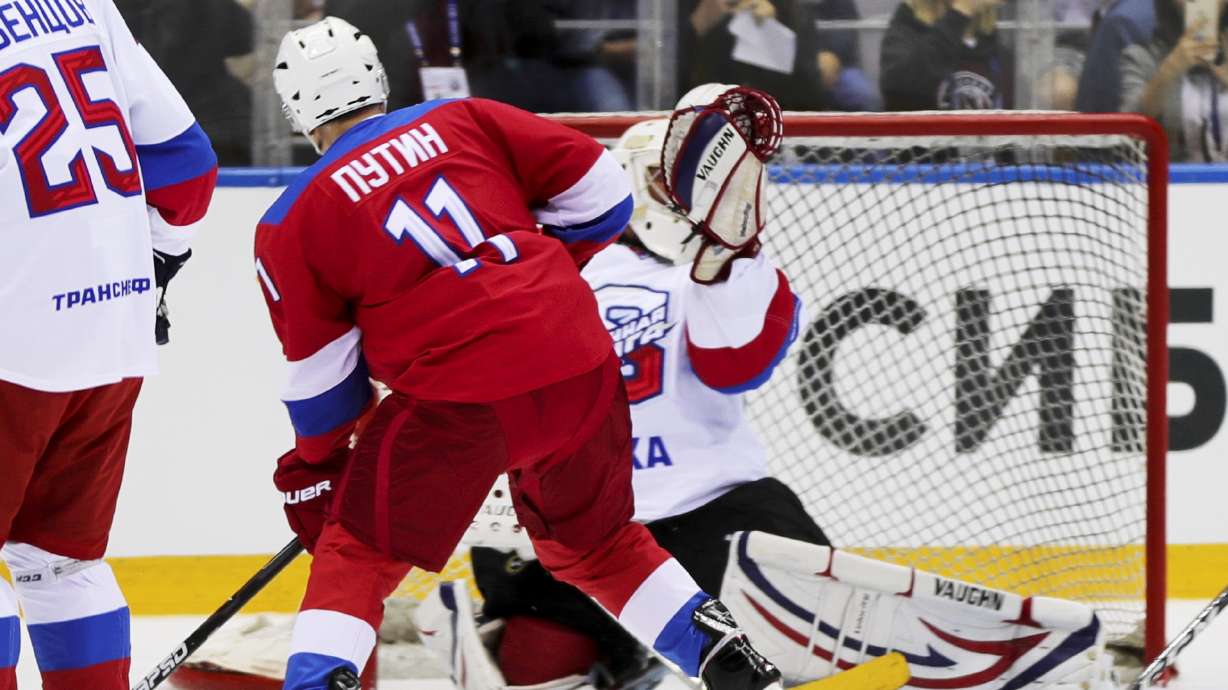 Russia's Putin scores 8 goals in exhibition hockey game