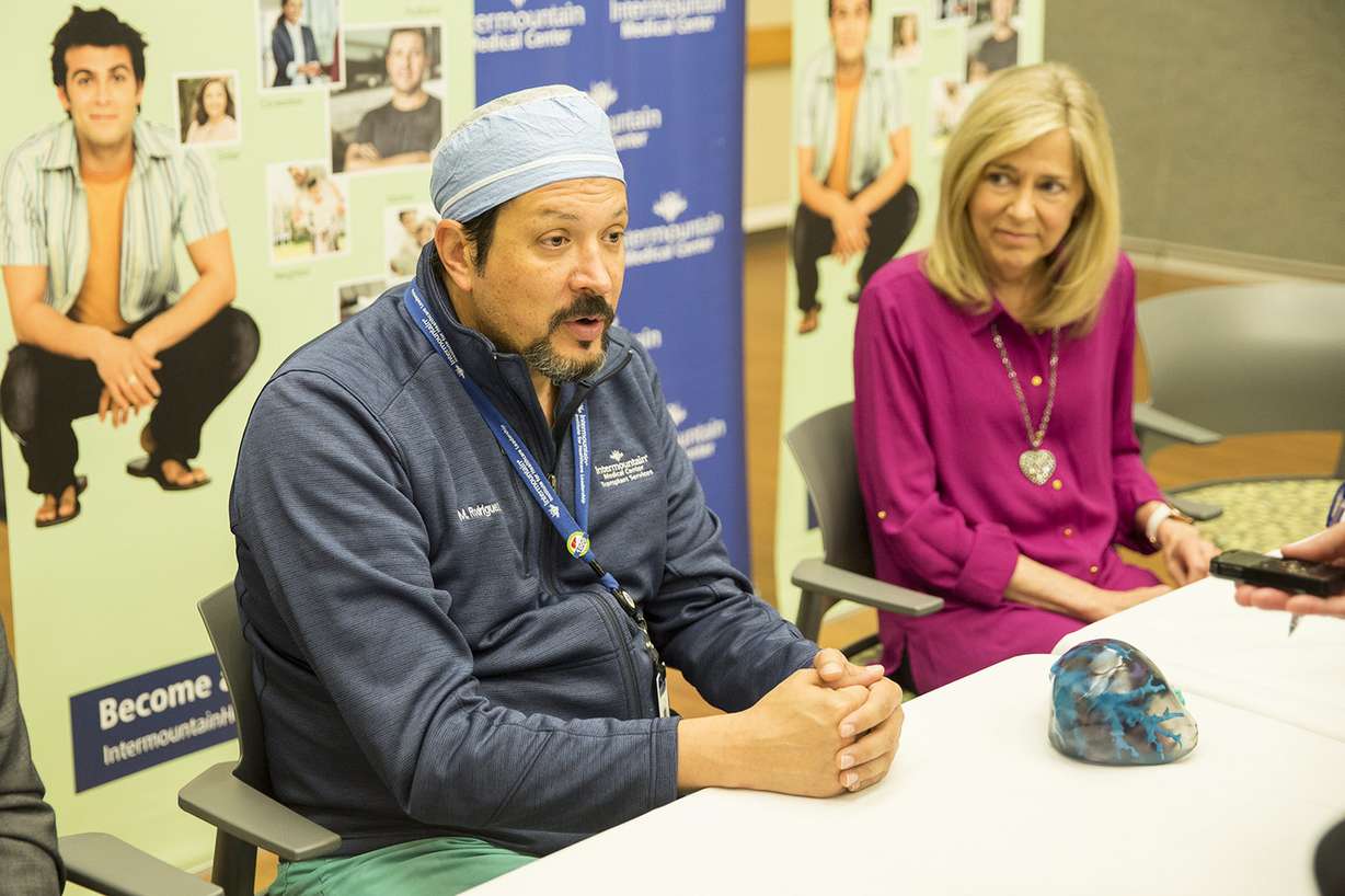 Dr. Manuel Rodriguez-Davalos, surgeon and director of the Intermountain Living Donor Liver Transplant Program at Intermountain Medical Center, talks about living donors at the Murray hospital on Thursday, May 9, 2019. (Photo: Jason Carlton, Intermountain Healthcare)