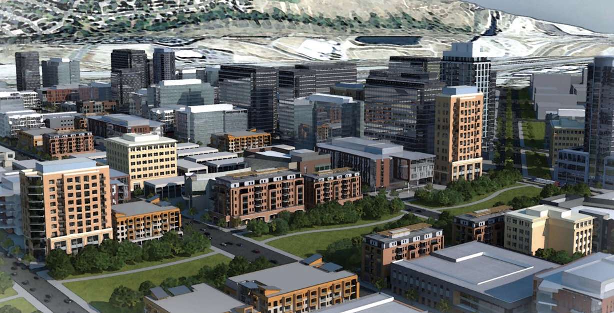 An artist rendering of what the future of Draper City could look like in the next few decades. Draper Mayor Troy Walker said the design isn't set in stone, but office, commercial and residential growth is expected to continue to rise after the Utah State Prison relocation in the next few years. (Photo: Draper City)