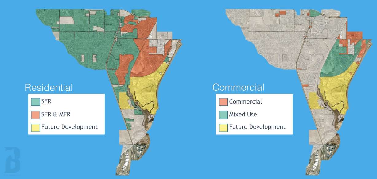 A map showing current residential and commercial land use in Bluffdale. (Photo: Bluffdale City)