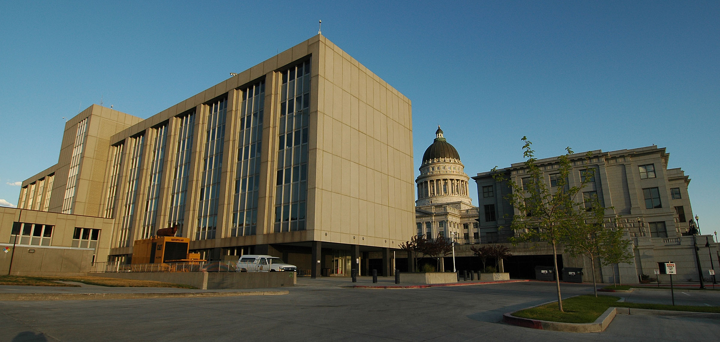 State office building in the foreground left with the Utah State Capitol in the background at center and the House Office Building at right. (Photo: Ray Boren, KSL, File)