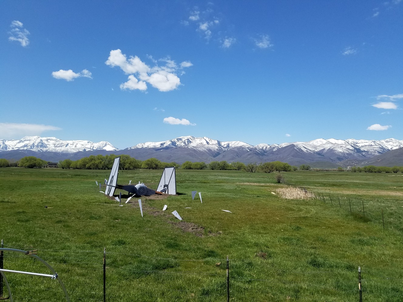 Artist recreates 'Star Wars' TIE fighter crash in installation near Heber City