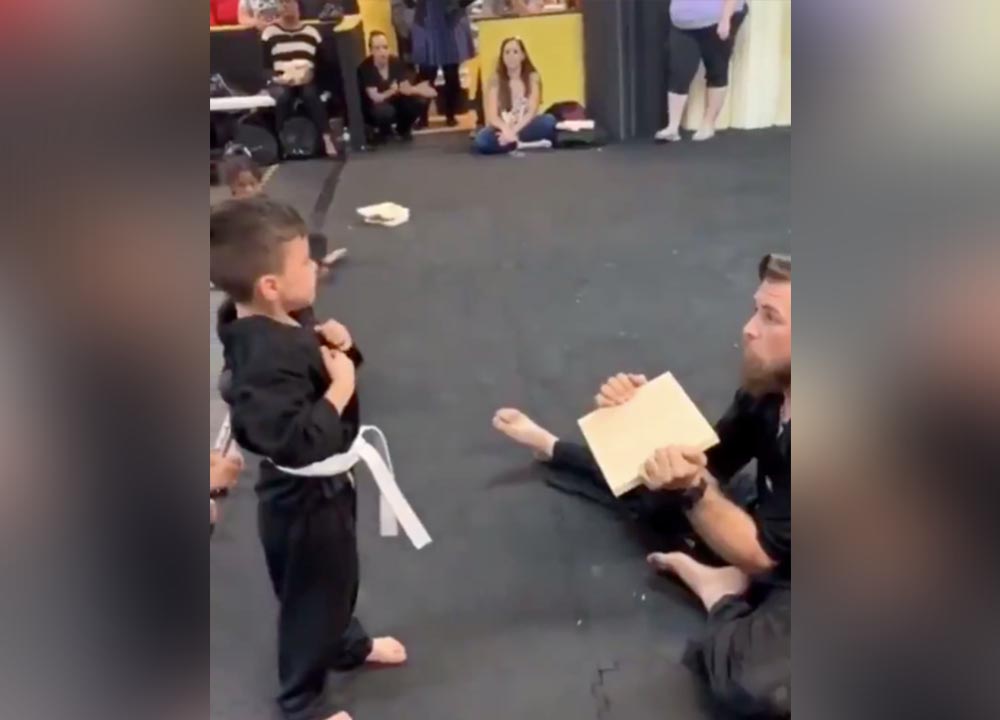 Have You Seen This? Kids encourage crying boy to break board in karate class