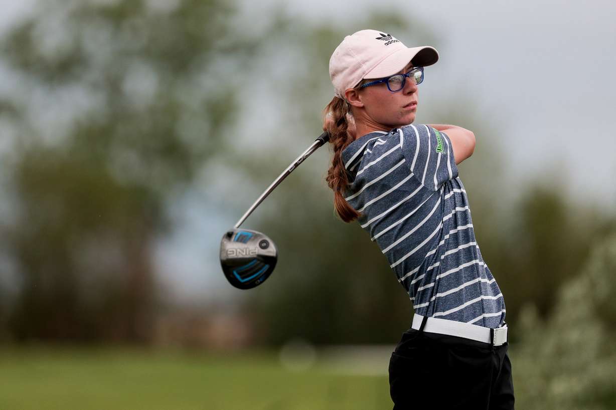 Ridgelins' Alexis Wilson on the final day of the 4A girls golf state tournament at East Bay Golf Course in Provo on Thursday, May 16, 2019. (Photo: Spenser Heaps, KSL)