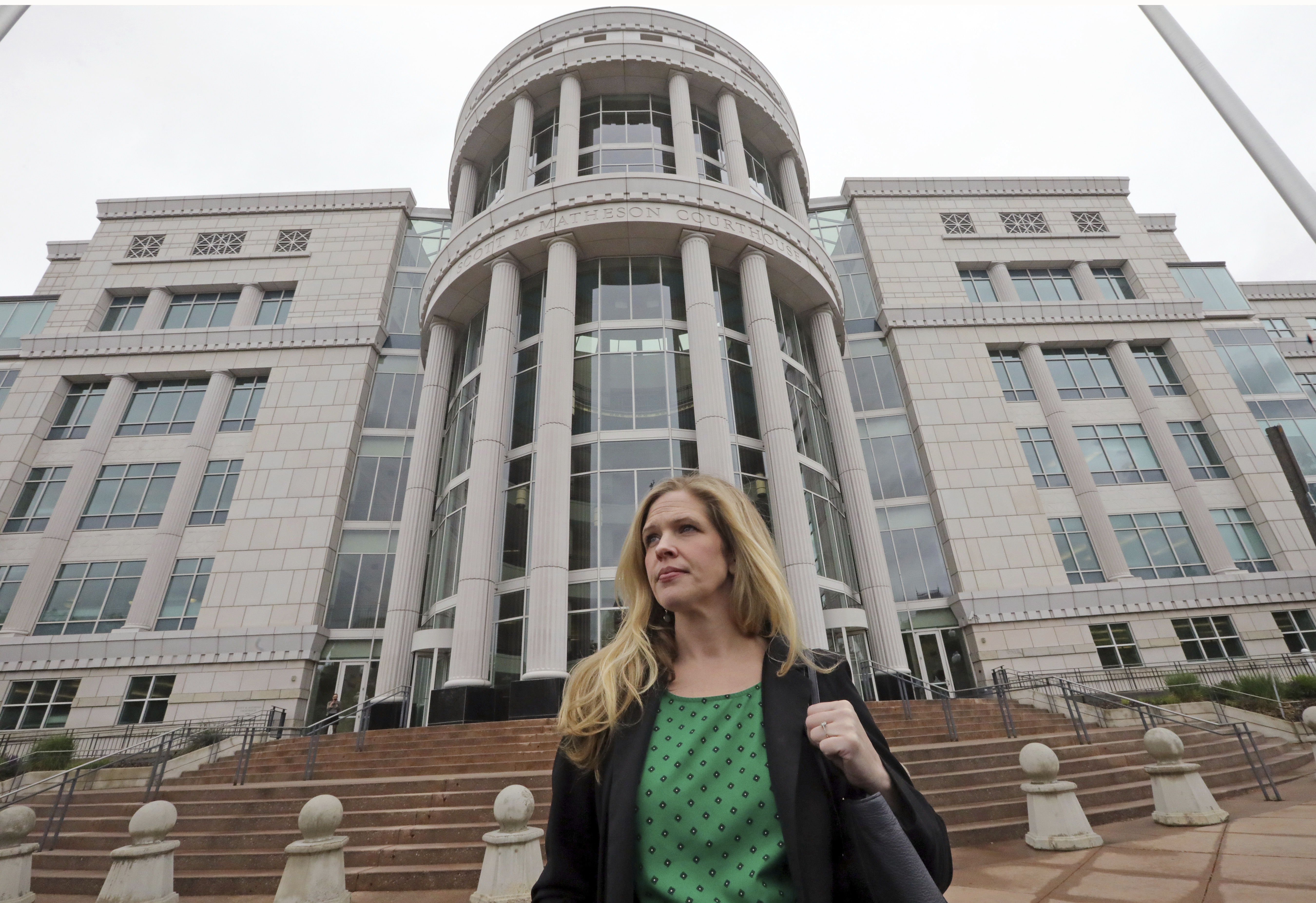 Bethany Warr, a lawyer with the Utah Victim's Clinic and works with victims of child pornography in Utah, stands in front of the Matheson Courthouse Friday, May 17, 2019, in Salt Lake City. (Photo: Rick Bowmer, AP)