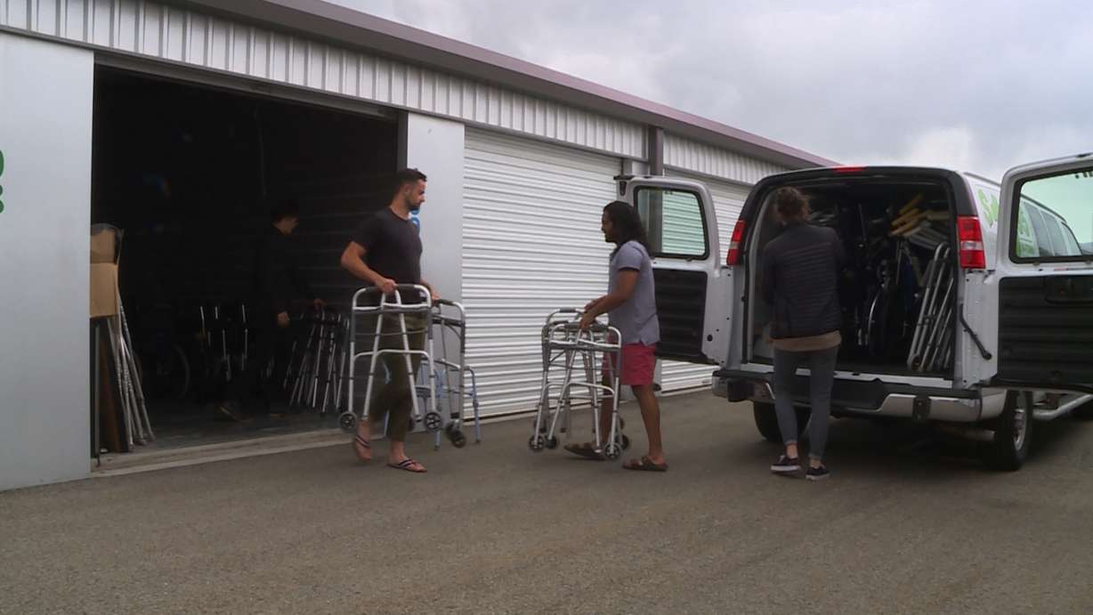 University of Utah Student Mohan Sudabattula and his friends pack a van full of medical supplies as they ready for a trip to the Navajo Nation community of Montezuma Creek. (Photo: Sean Estes, KSL TV)